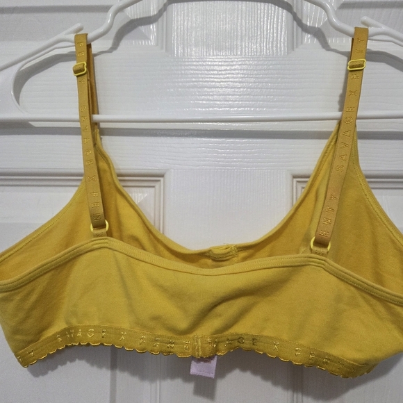 Savage X Fenty Yellow Cotton Wireless Adjustable Straps Unlined Bralette Sz M - Picture 4 of 8